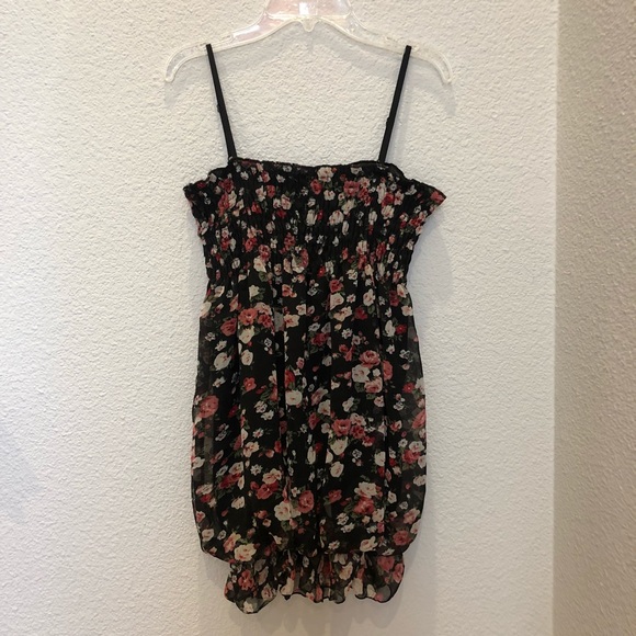Black Floral Bubble Dress - Picture 1 of 3
